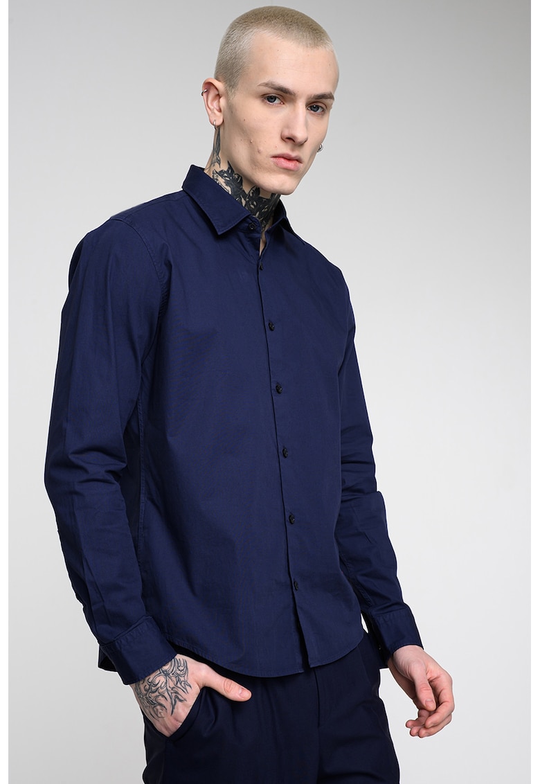 Camasa slim fit Ermo - Albastru indigo