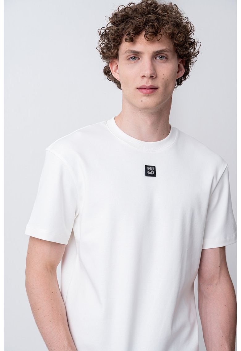 Tricou de bumbac cu decolteu la baza gatului Dalile