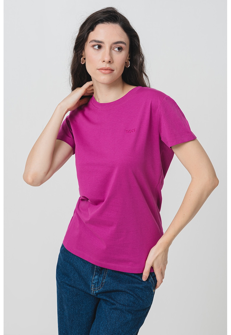 Tricou din bumbac cu logo discret Tricou din bumbac cu logo discret