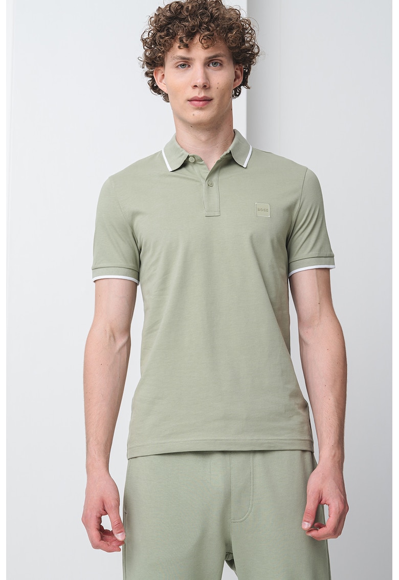 Tricou polo slim fit Passertip - Verde sparanghel
