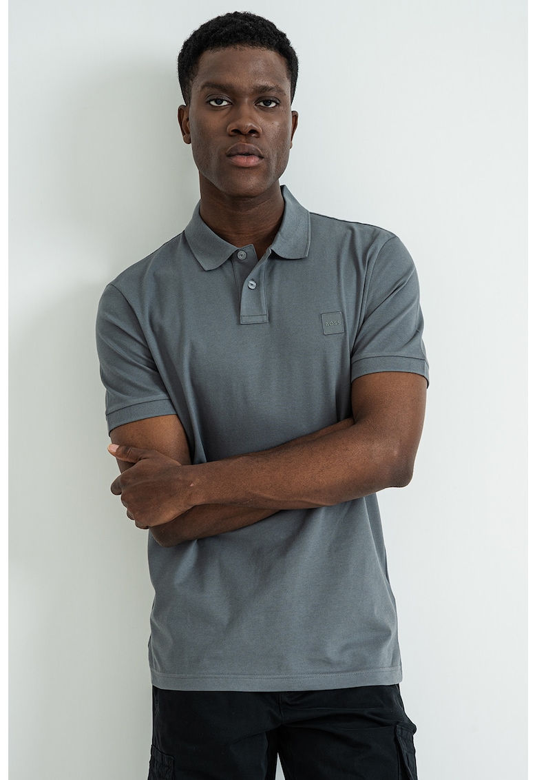 Tricou polo slim fit Passenger - Gri inchis