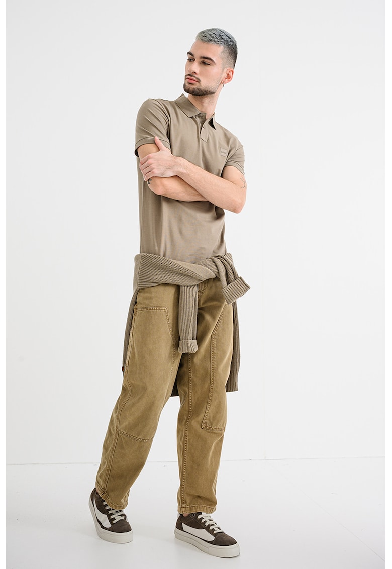 Tricou polo slim fit Passenger - Maro deschis
