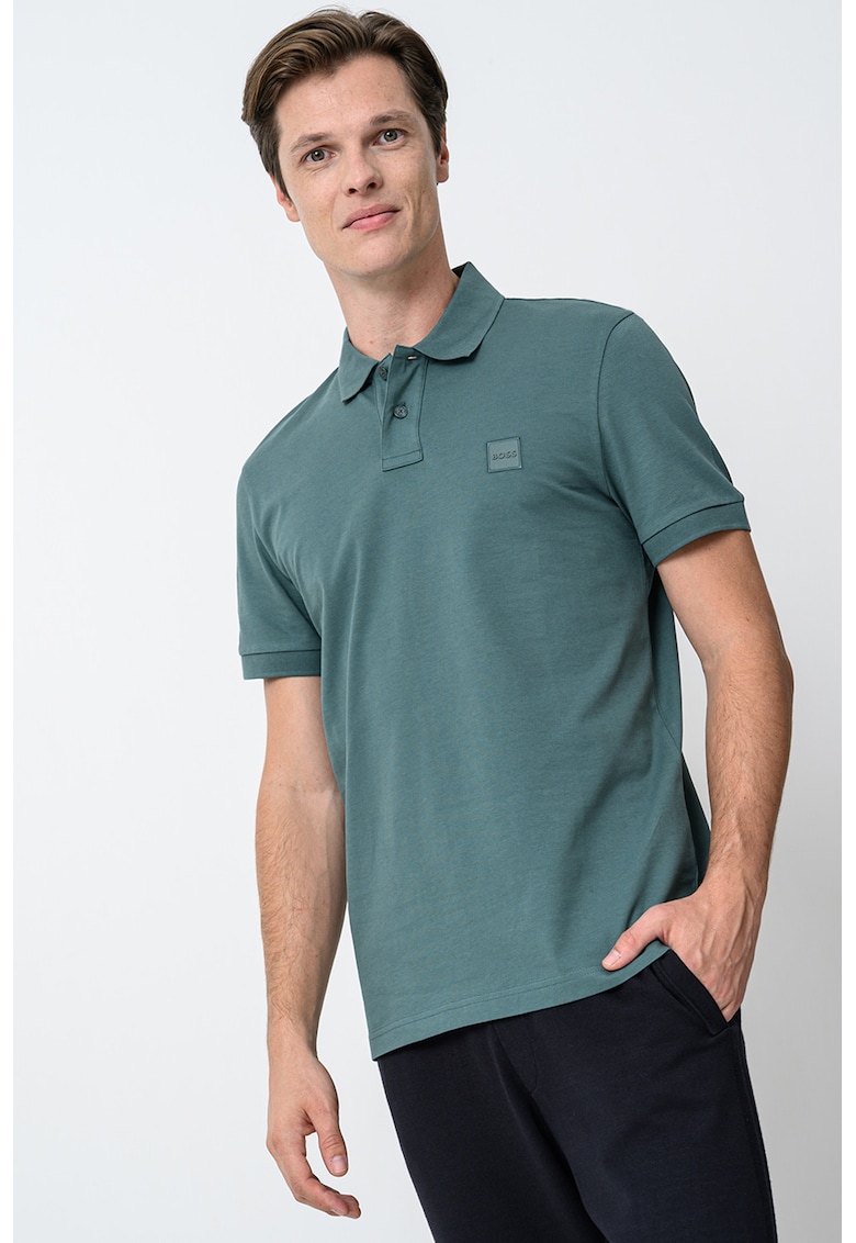 Tricou polo slim fit Passenger - Verde/Verde aquamarin