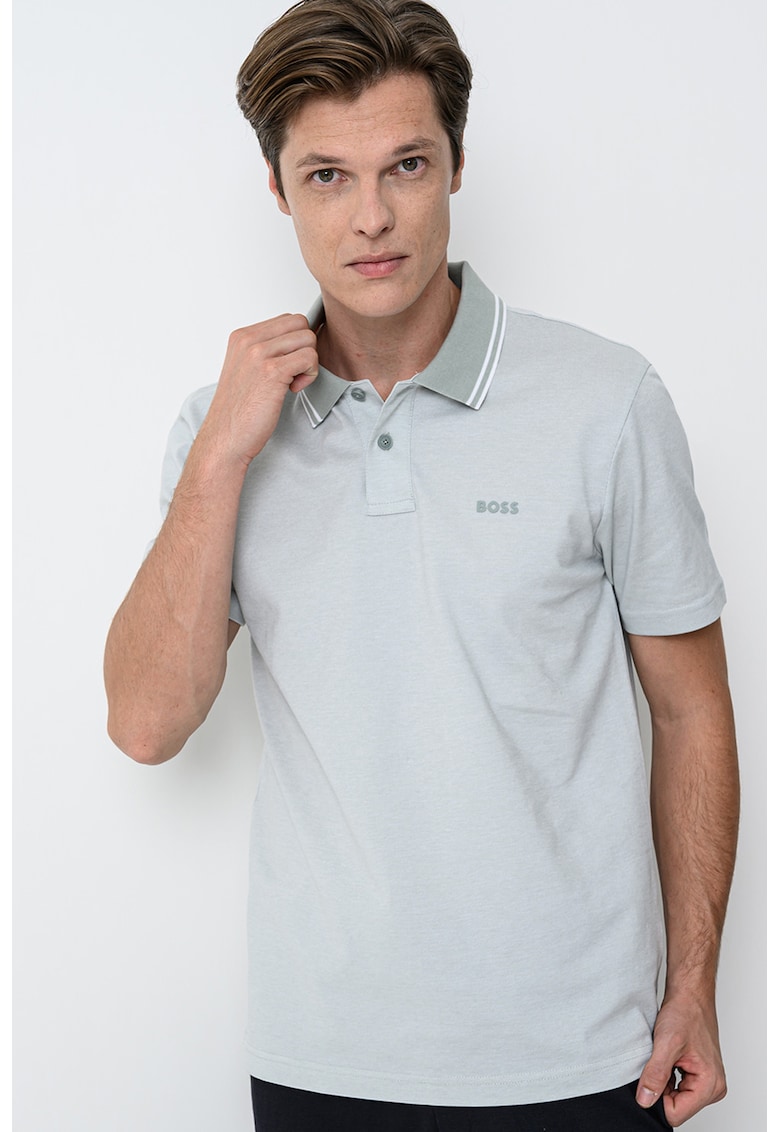 Tricou polo relaxed fit Peoxford - Verde pal