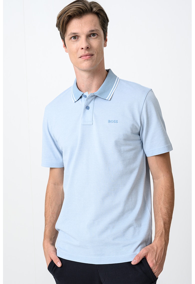 Tricou polo relaxed-fit - Albastru glaciar