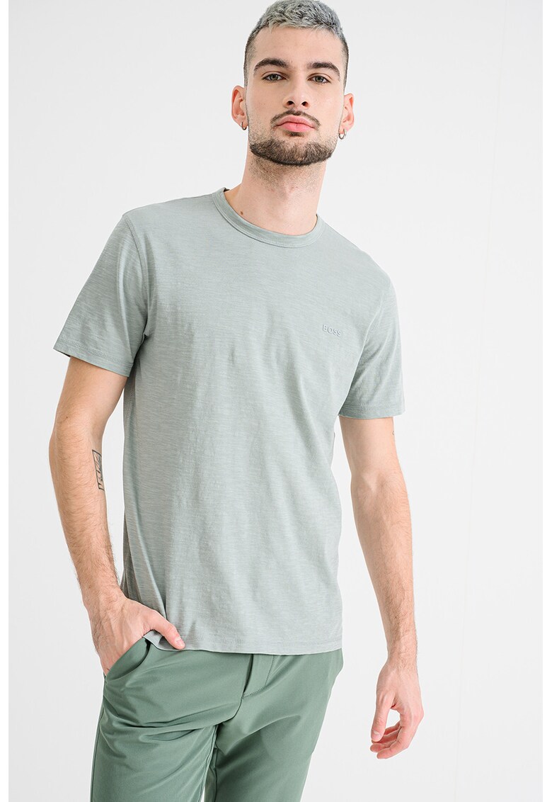 Tricou slim fit din bumbac Tegood - Verde deschis