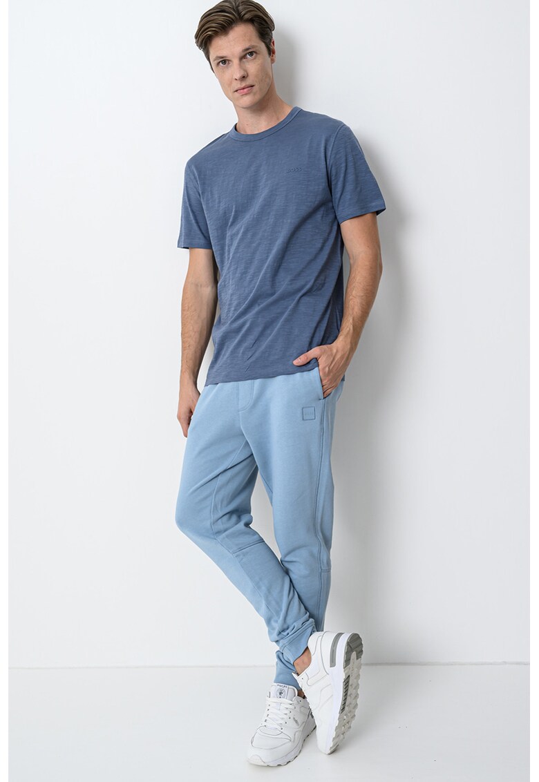Tricou slim fit din bumbac Tegood - Albastru prafuit