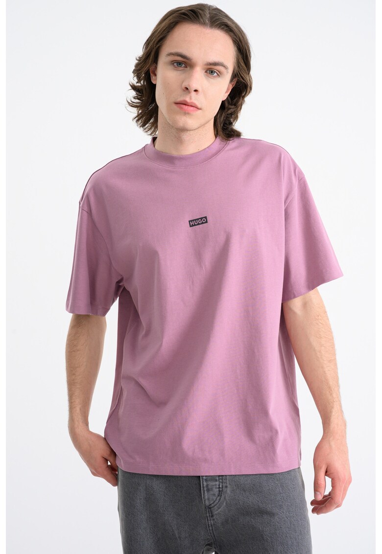 Tricou de bumbac cu logo Nalono - Violet prafuit