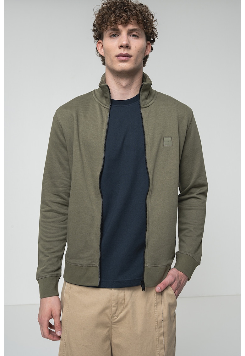 Bluza de trening din amestec de bumbac cu logo aplicat si fermoar Zestart