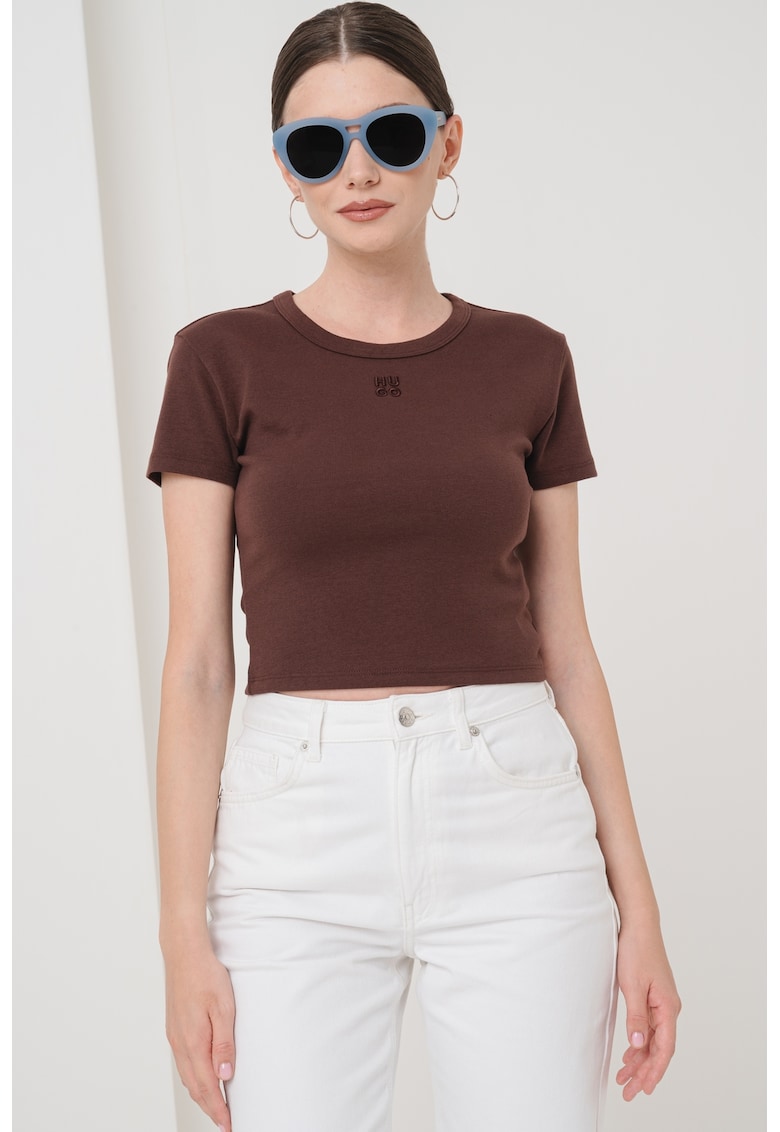 Tricou crop cu croiala slim-fit Delanor