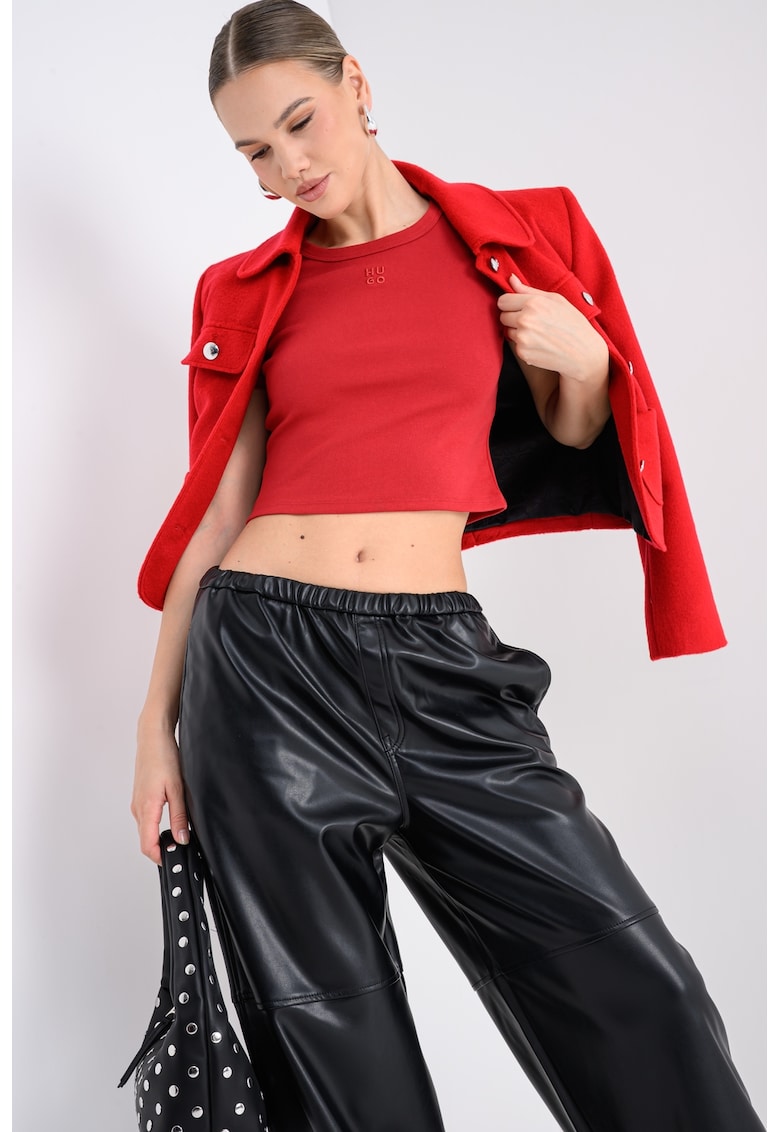 Tricou crop cu croiala slim-fit Delanor