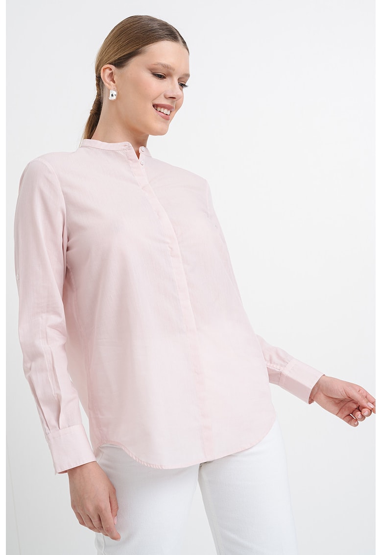 Camasa din amestec de lyocell cu guler Mao