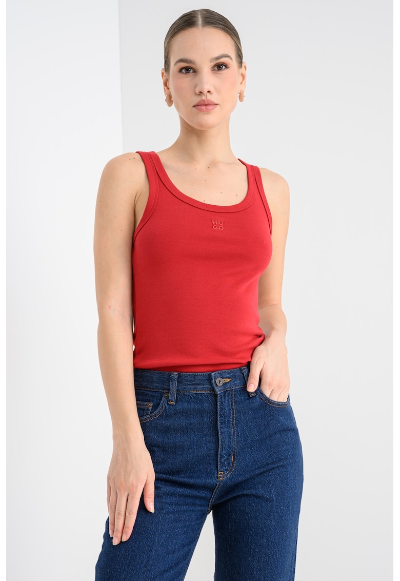 Top slim-fit Datamia - Rosu