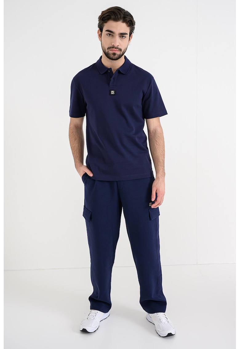 Tricou polo regular-fit de bumbac Deabono - Albastru indigo