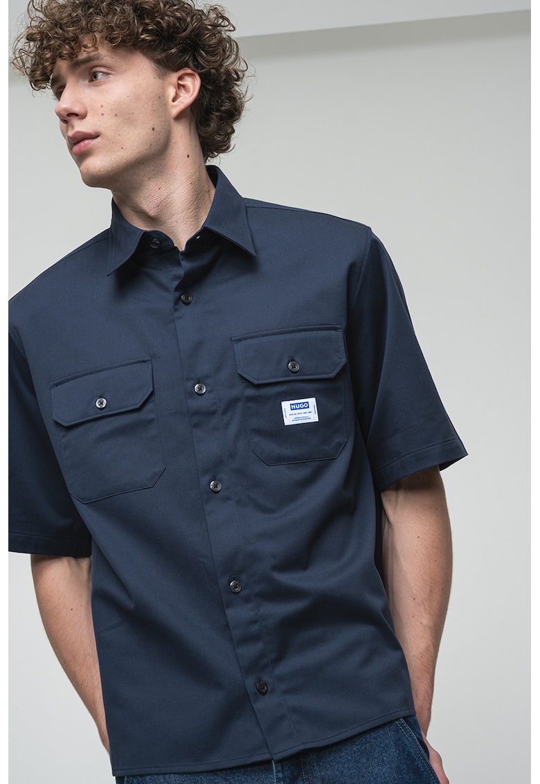 Camasa supradimensionata cu maneci scurte