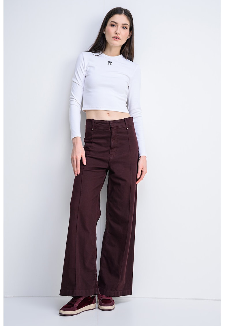 Bluza crop slim fit cu logo Dafilomena