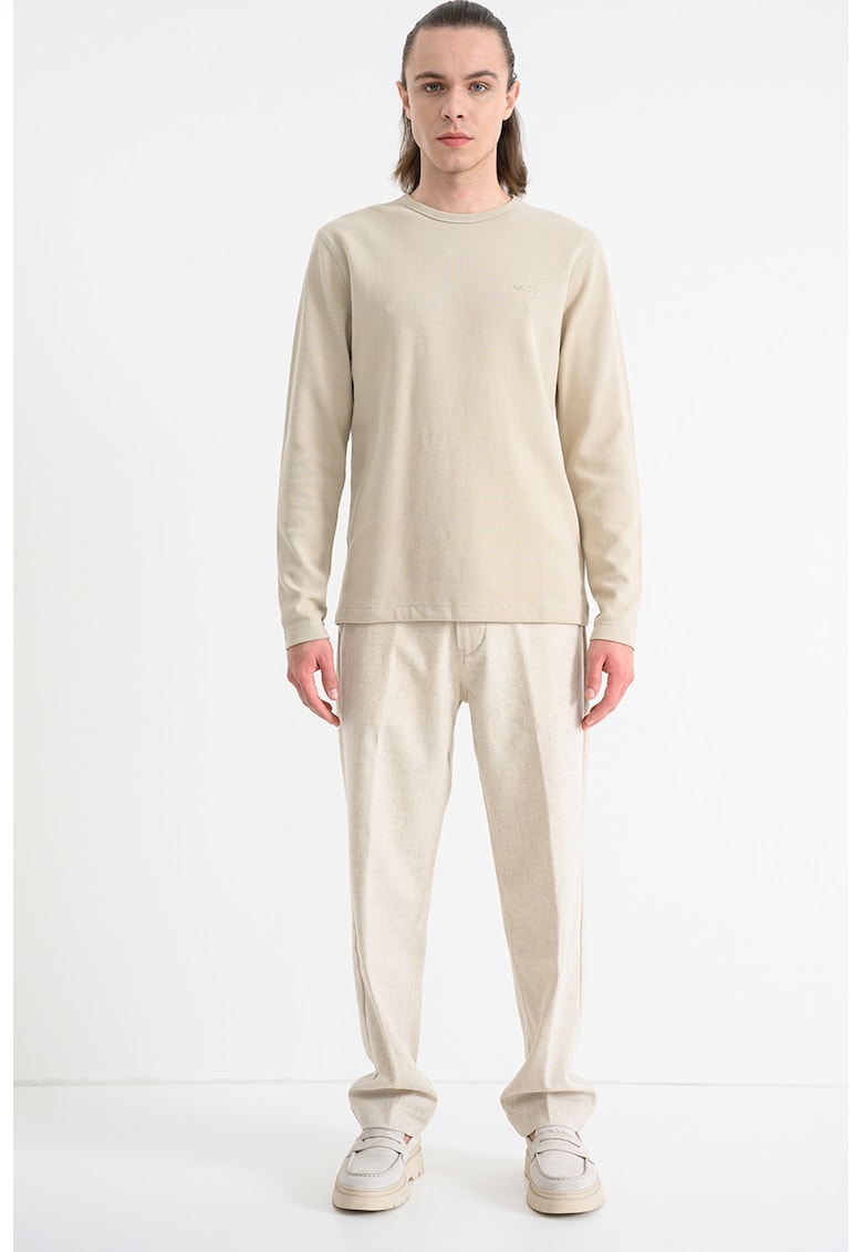 Bluza relaxed fit cu aspect texturat - Bej deschis