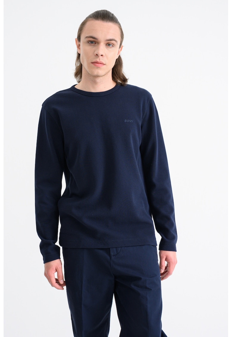 Bluza relaxed fit cu aspect texturat - Albastru ultramarin