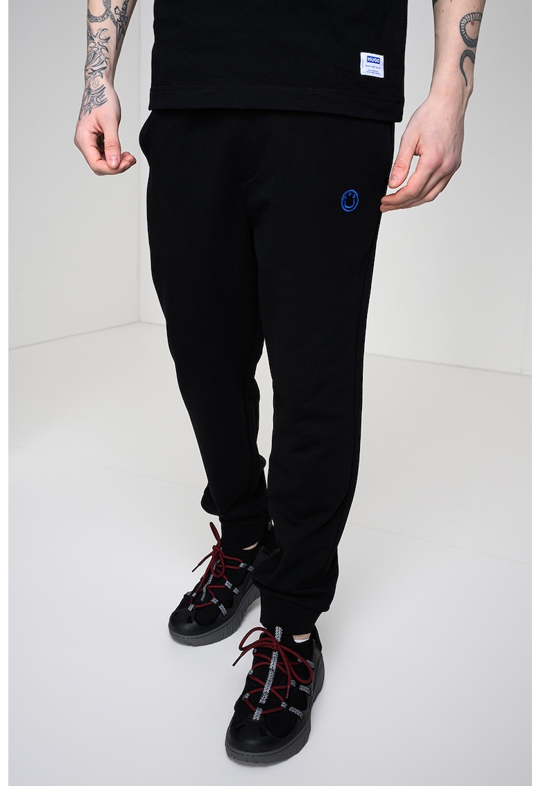 Pantaloni de trening cu snur si buzunare laterale Nompio - Negru/Albastru