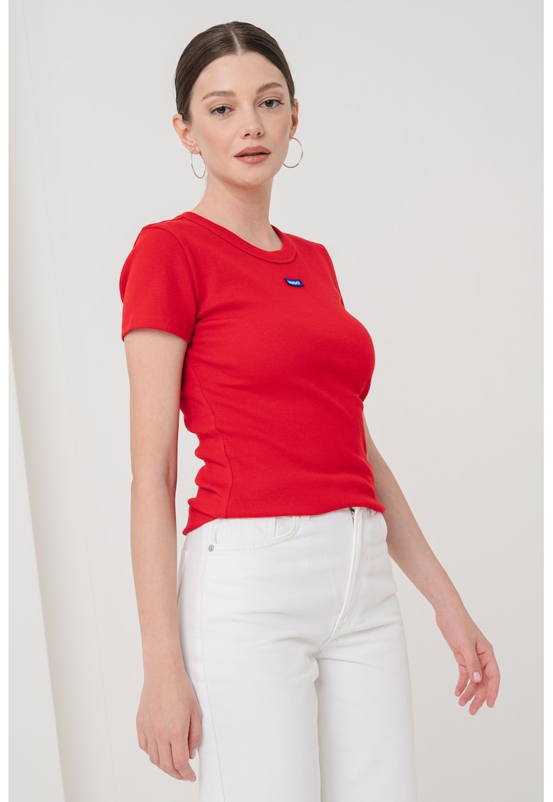 Tricou slim fit cu logo discret aplicat Easy