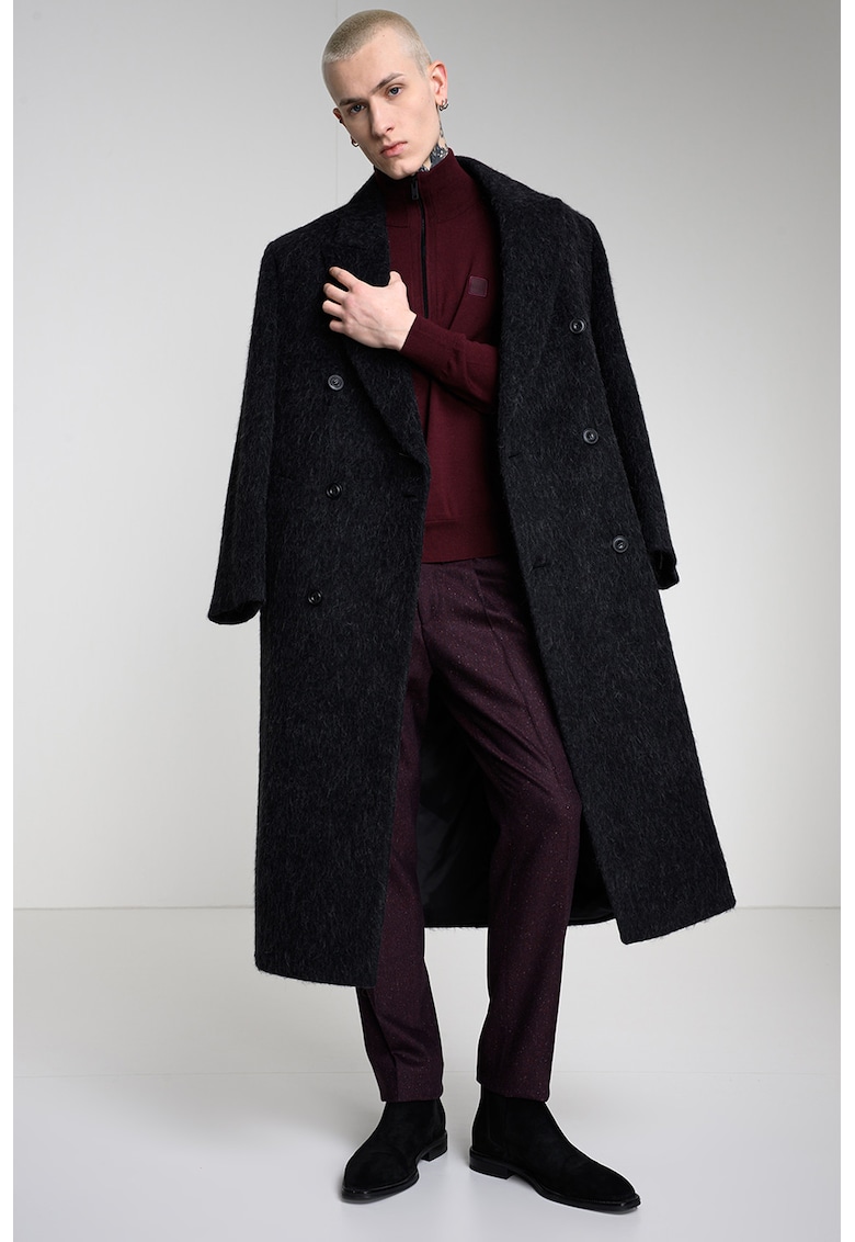 Pulover cu fenta cu fermoar si guler inalt Kanobix