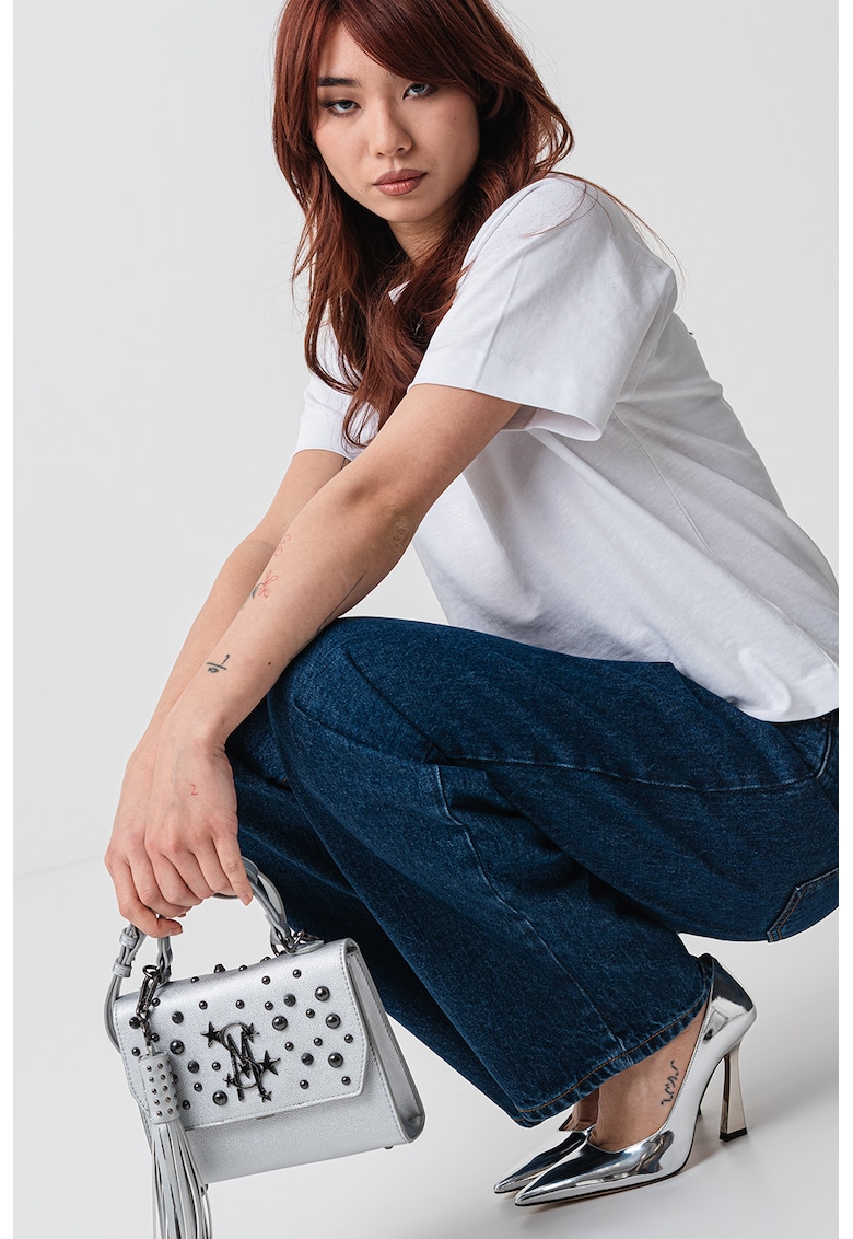 Blugi relaxed fit cu talie inalta - Albastru inchis