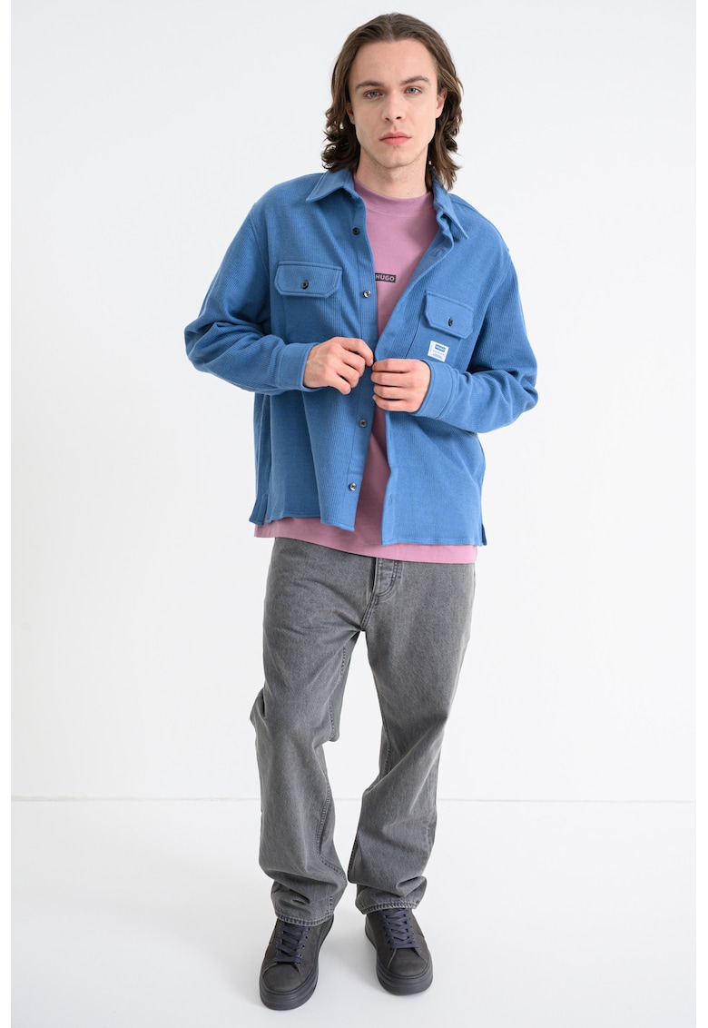 Camasa texturata cu buzunare pe piept Ekynone - Albastru lavanda