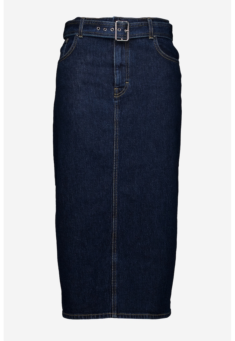 Fusta midi din denim cu slit pe partea din spate Gatje Fusta midi din denim cu slit pe partea din spate Gatje