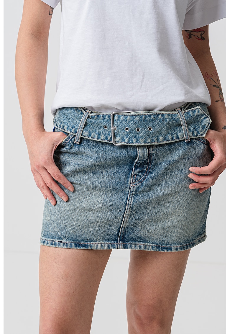 Fusta din denim cu talie joasa