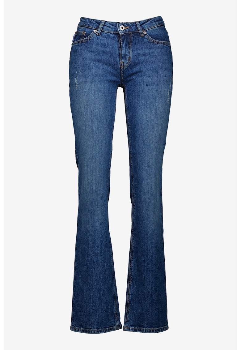 Blugi evazati cu model cu 5 buzunare