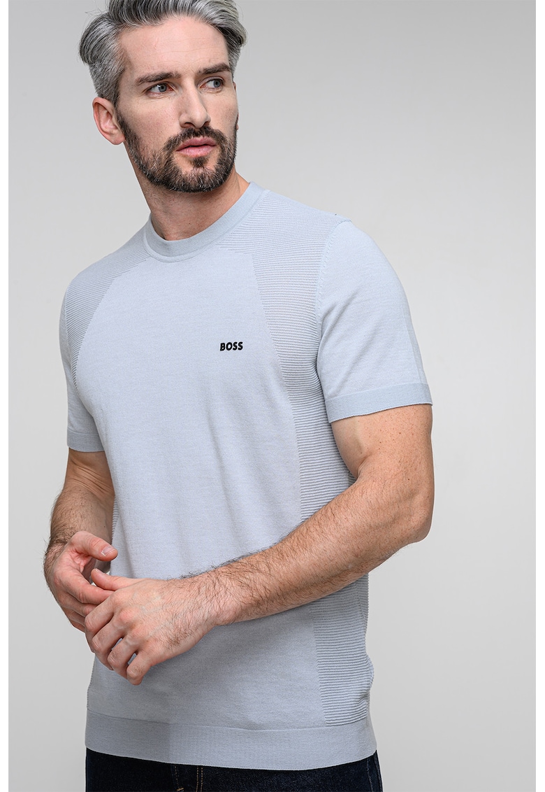 Tricou cu decolteu la baza gatului Momentum - Gri cenusiu