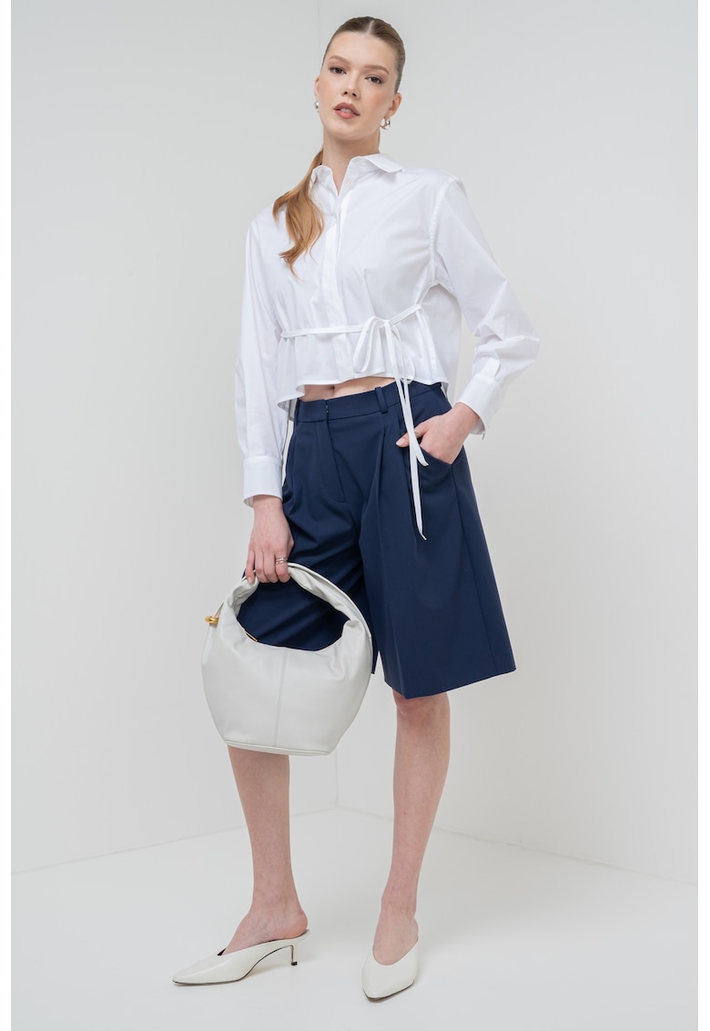 Pantaloni relaxed fit cu talie medie