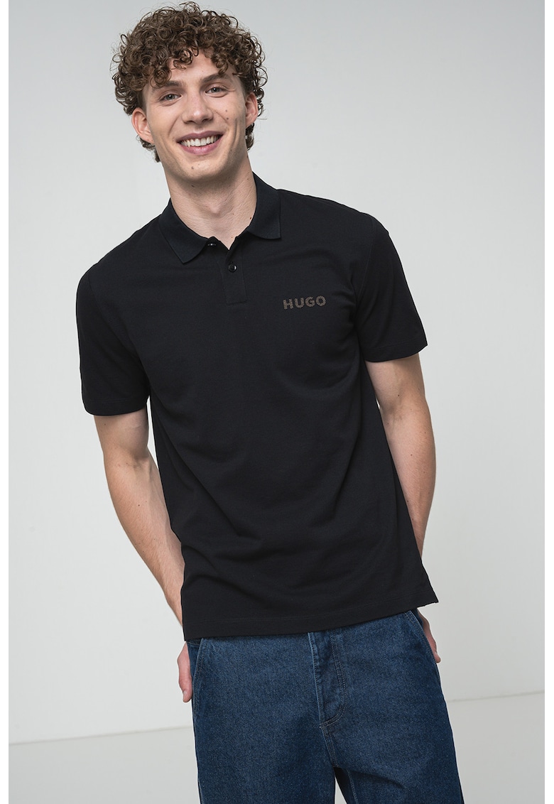 Tricou polo din bumbac - Negru