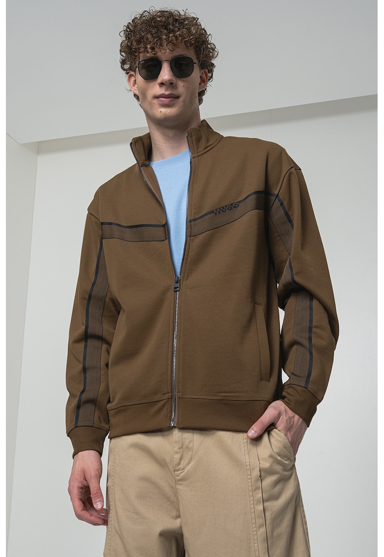 Bluza de trening din amestec de bumbac cu fermoar