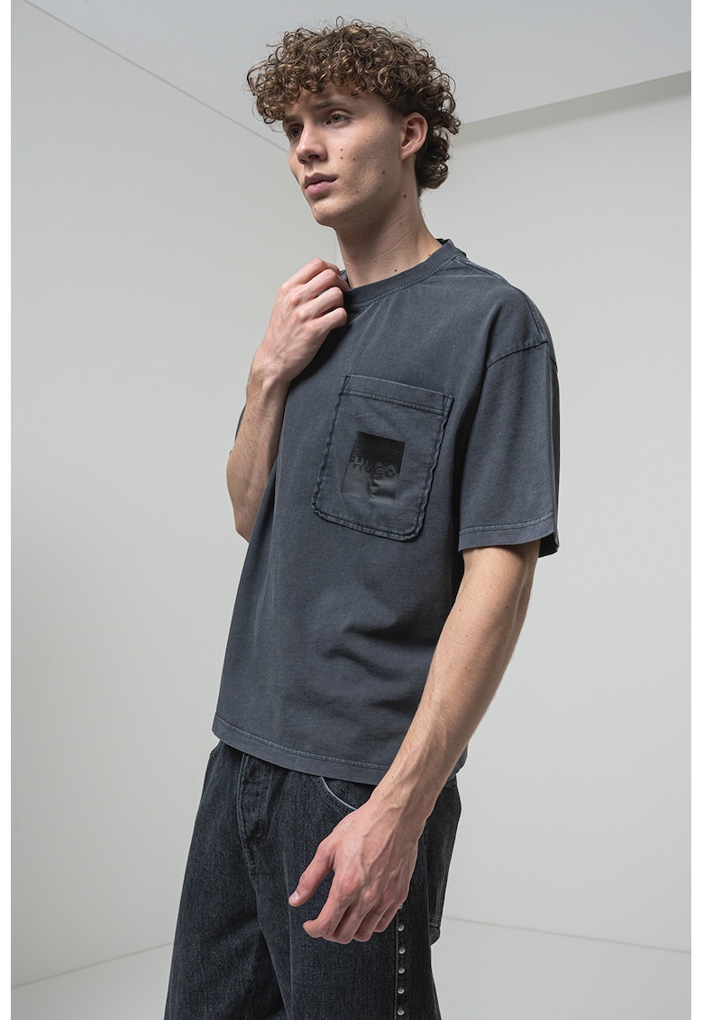 Tricou din bumbac cu buzunare frontale