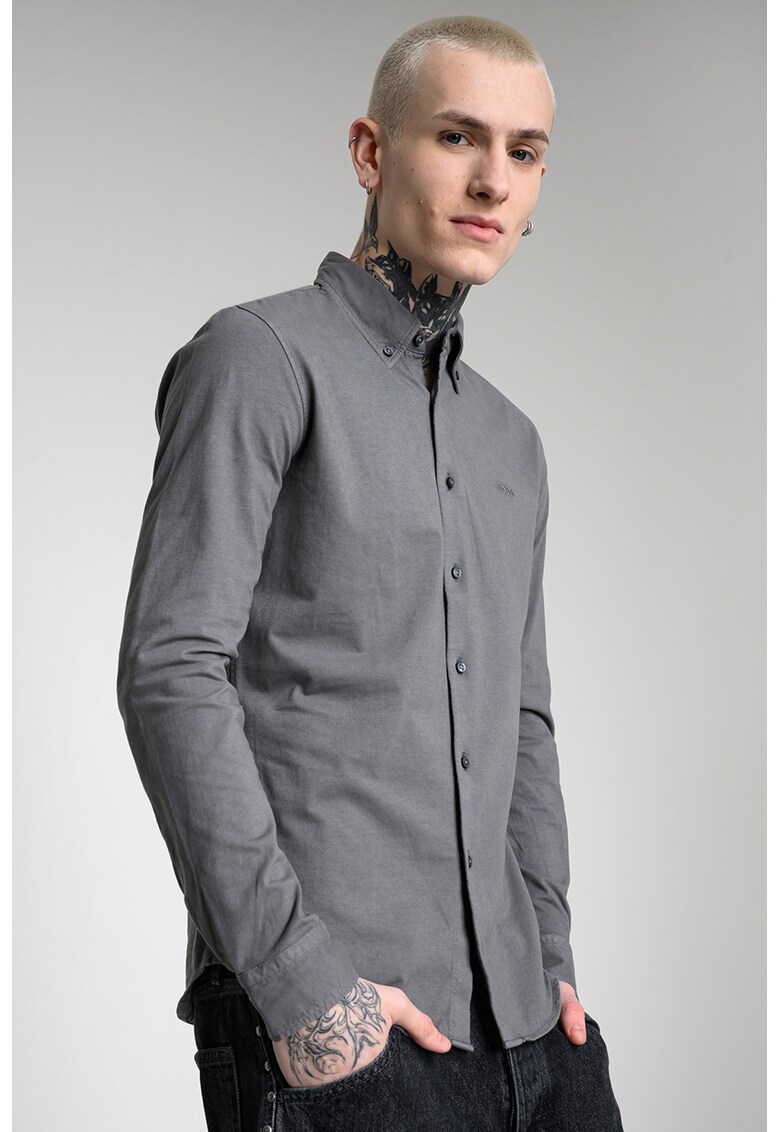 Camasa cu guler fixat cu nasturi Myjersey - Gri inchis