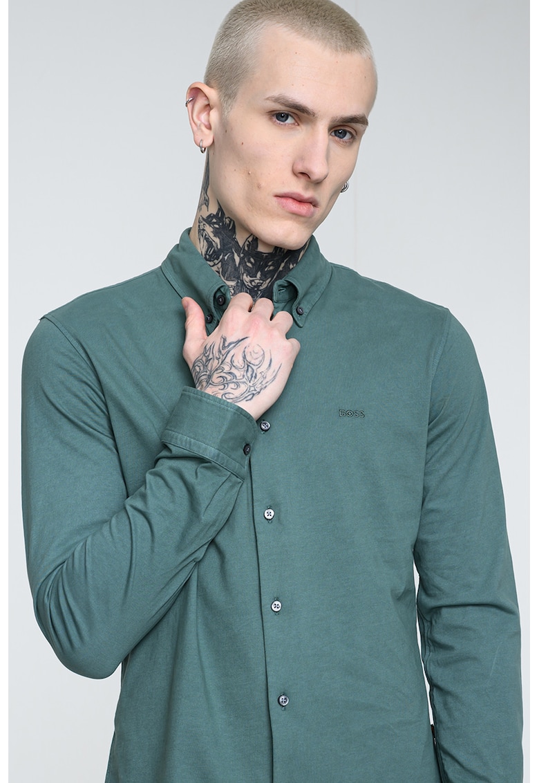 Camasa cu guler fixat cu nasturi Myjersey - Verde aquamarin