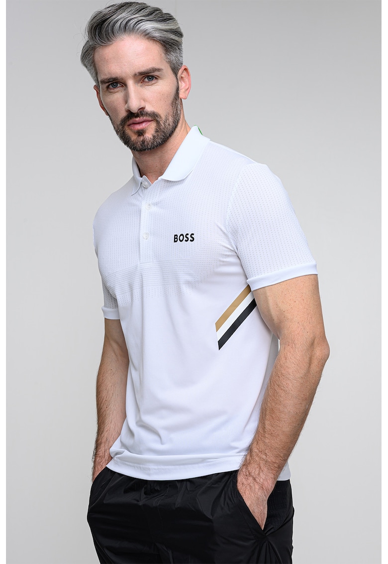 Tricou cu accente in dungi - Alb