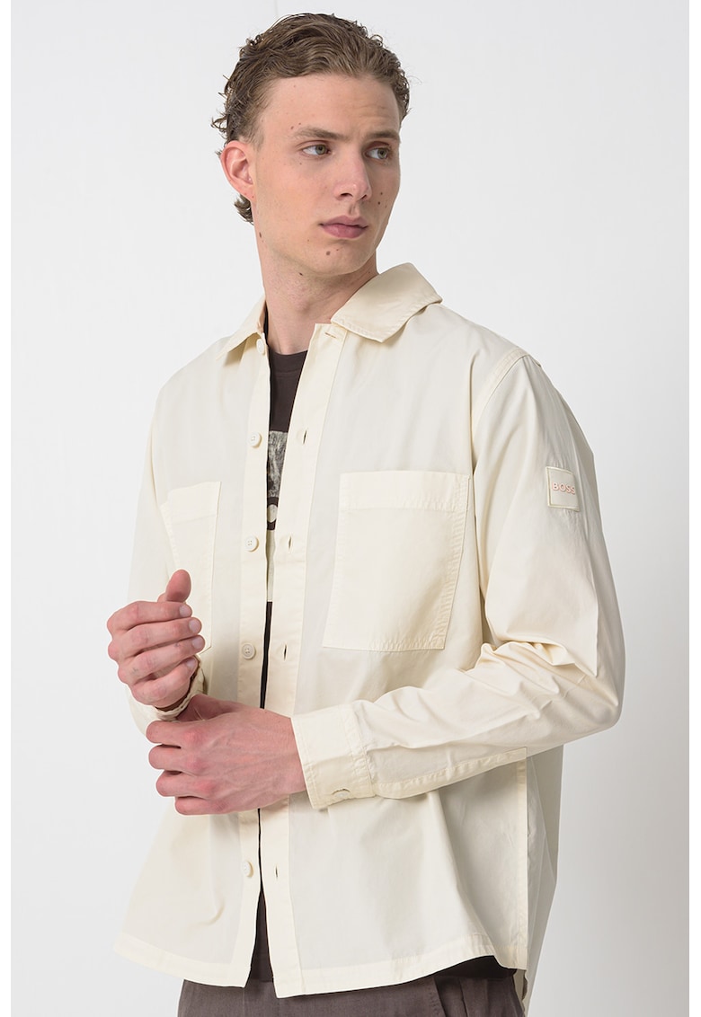 Camasa de bumbac cu buzunar pe piept