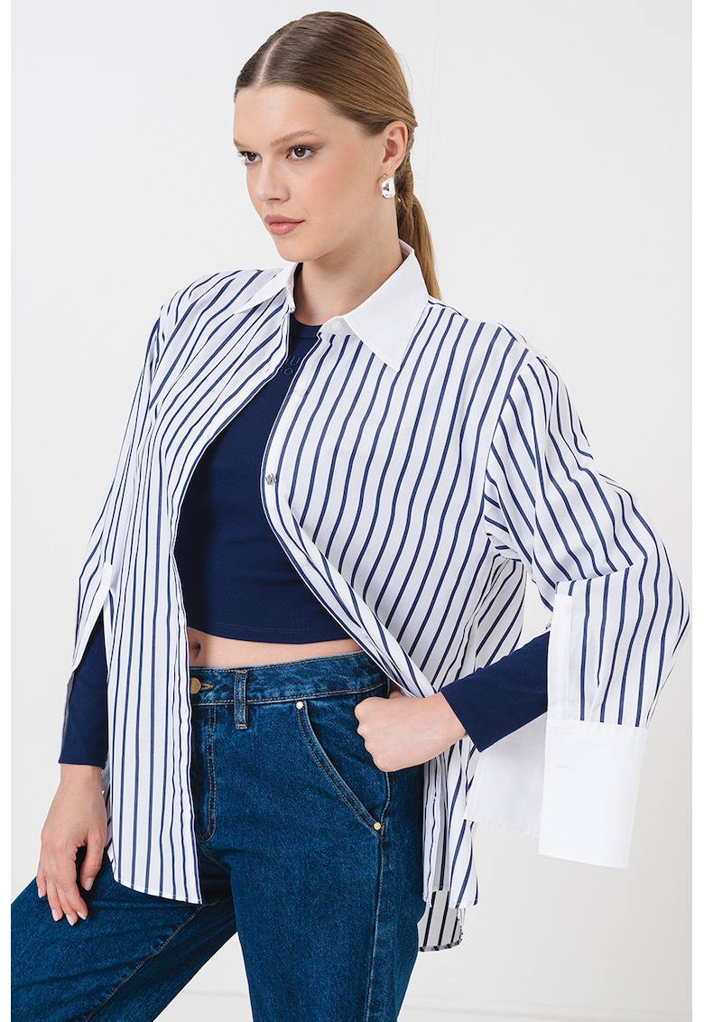 Camasa supradimensionata cu model in dungi Ebank