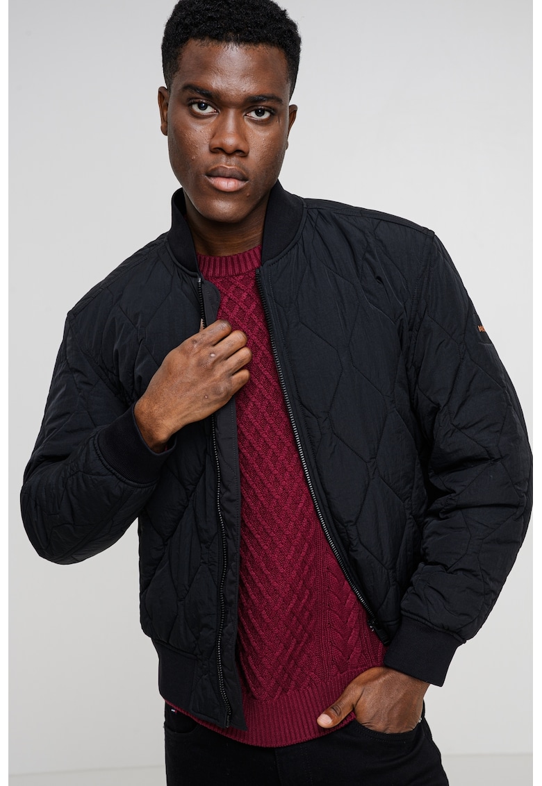 Jacheta bomber cu fermoar si aspect matlasat Osnape