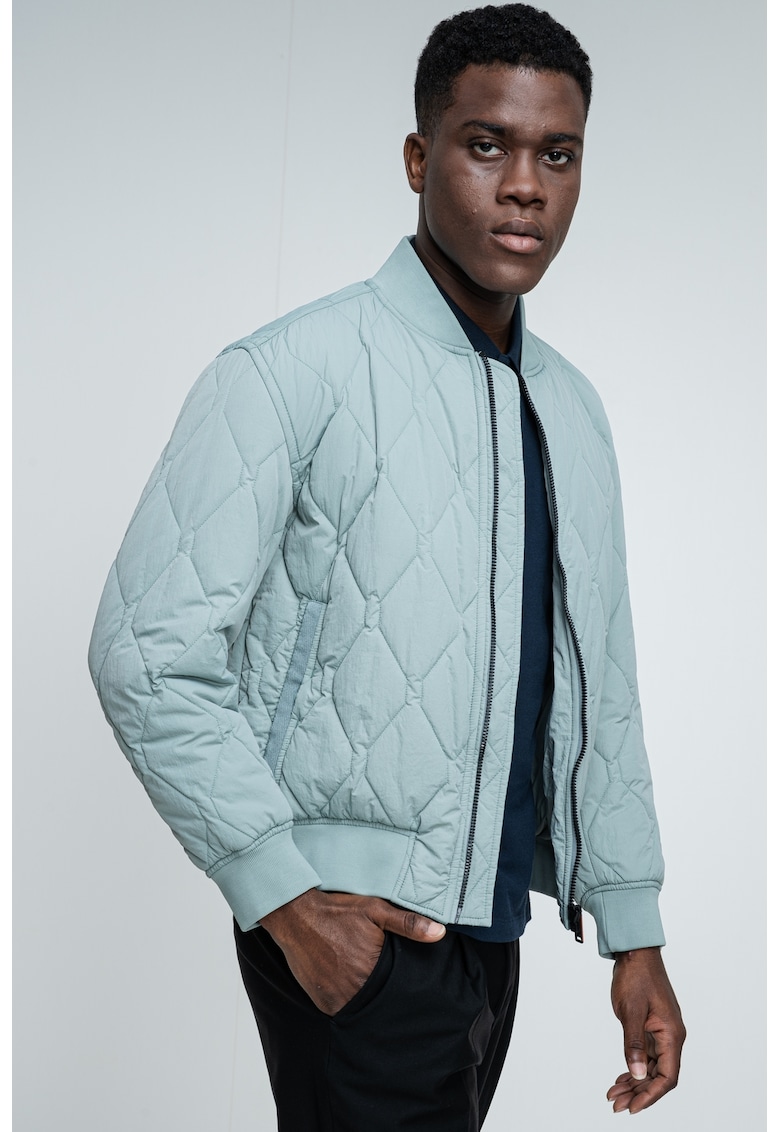 Jacheta bomber cu fermoar si aspect matlasat Osnape