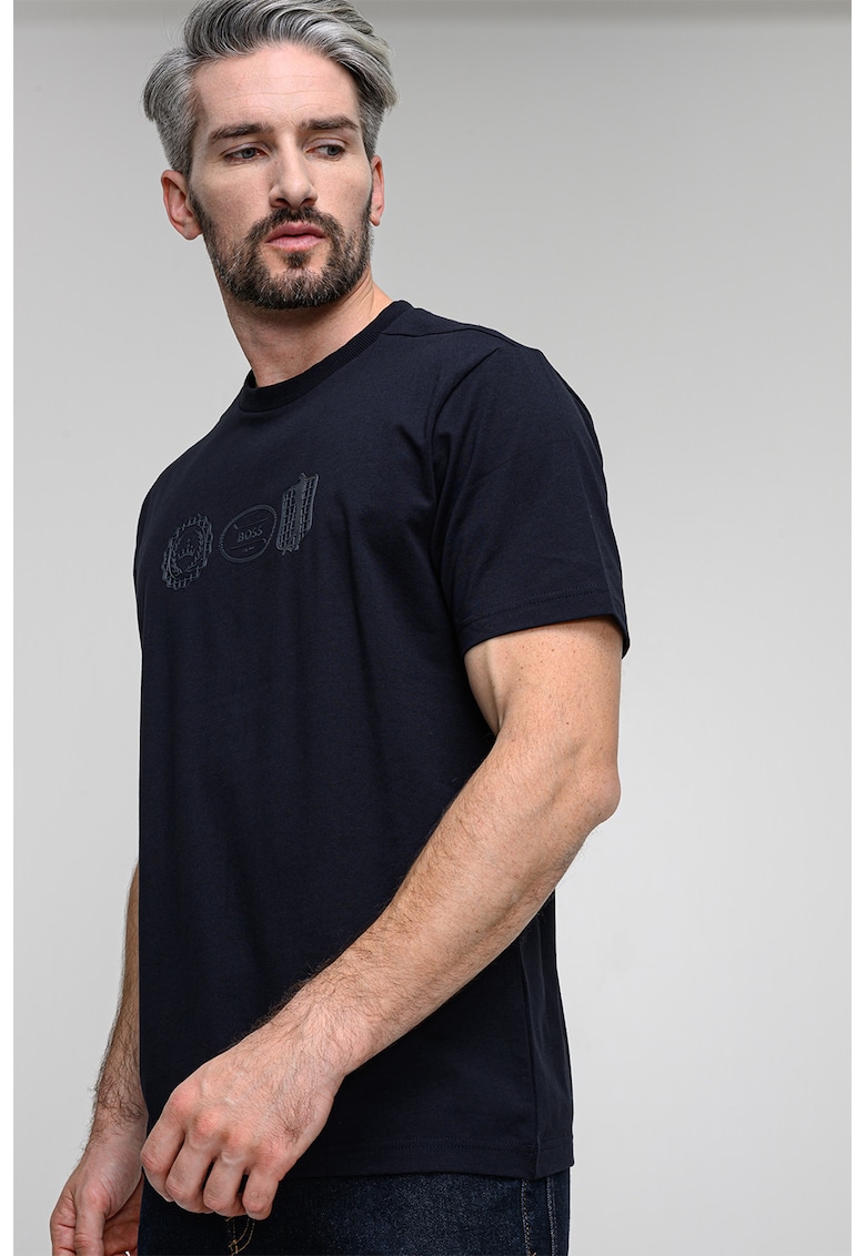 Tricou cu decolteu rotund - Albastru ultramarin