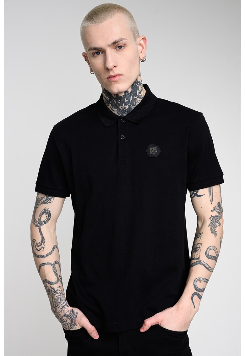 Tricou polo cu logo - Negru