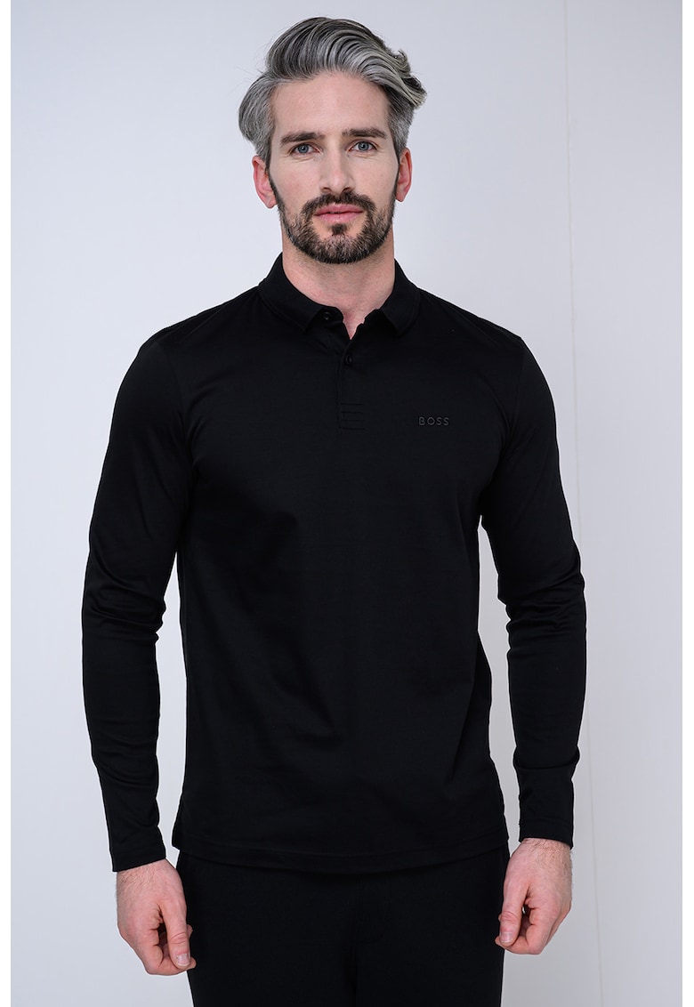 Bluza polo cu logo brodat pe piept