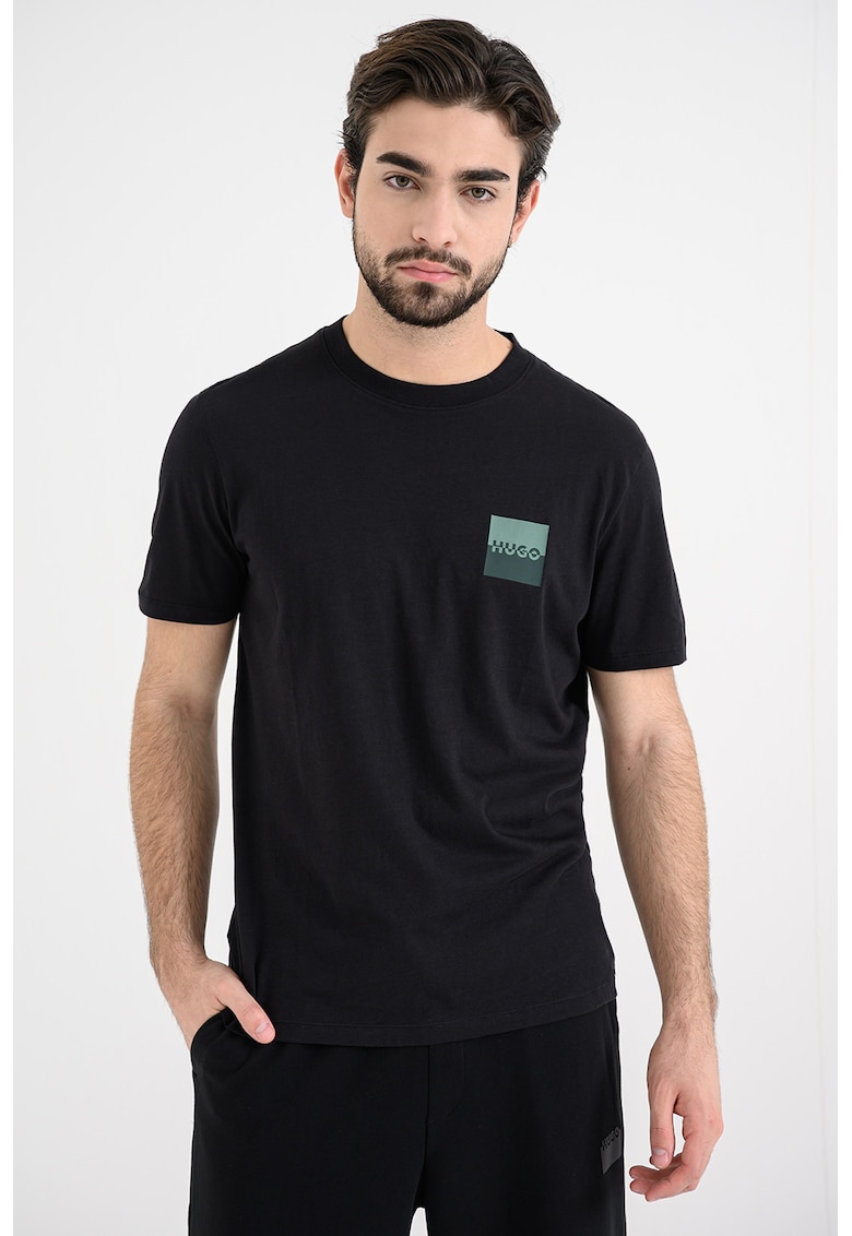 Tricou cu decolteu rotund Dapusi - Negru