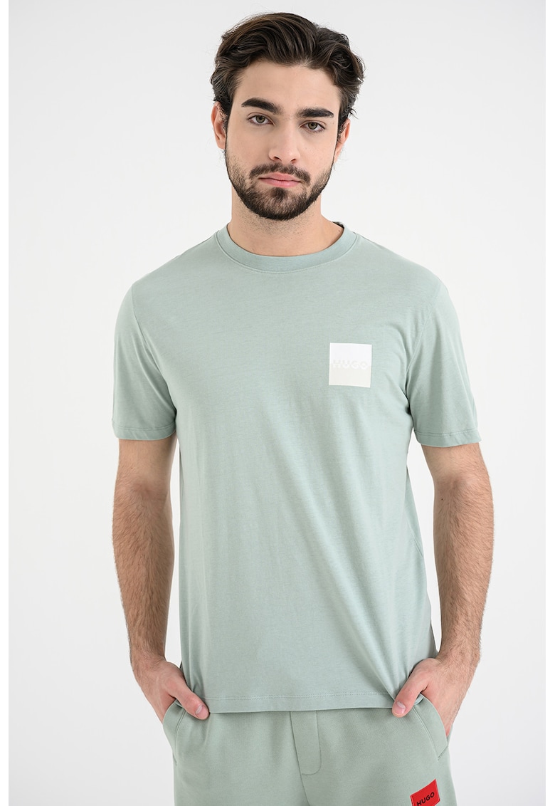 Tricou cu decolteu rotund Dapusi - Verde pal