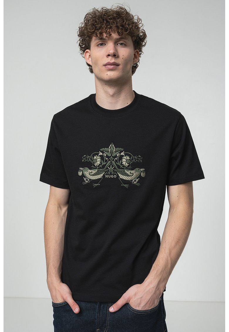 Tricou regular-fit cu decolteu la baza gatului