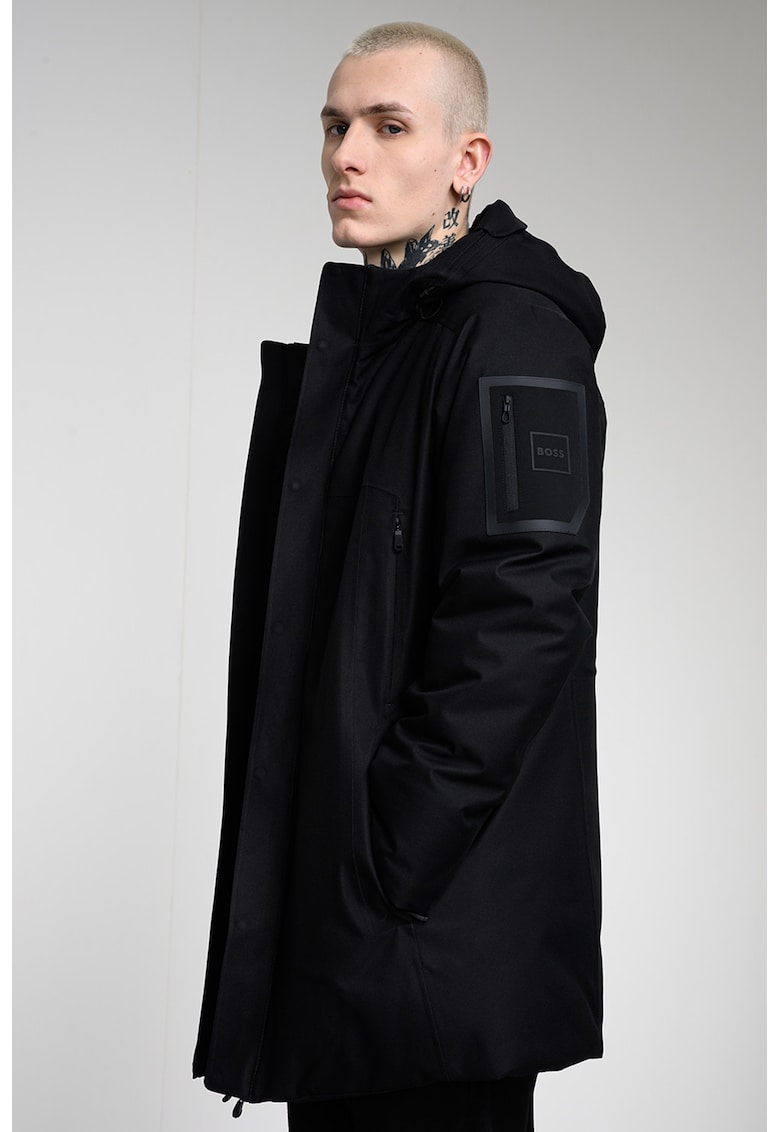 Geaca parka cu finisaj rezistent la apa si gluga