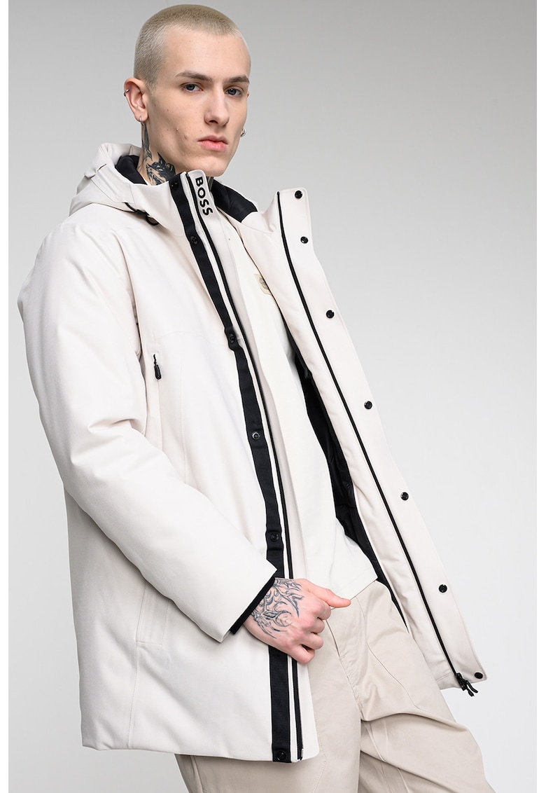 Geaca parka cu finisaj rezistent la apa si gluga